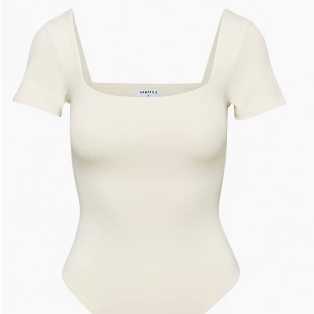 Babaton Contour Square Neck Bodysuit in Sage Green